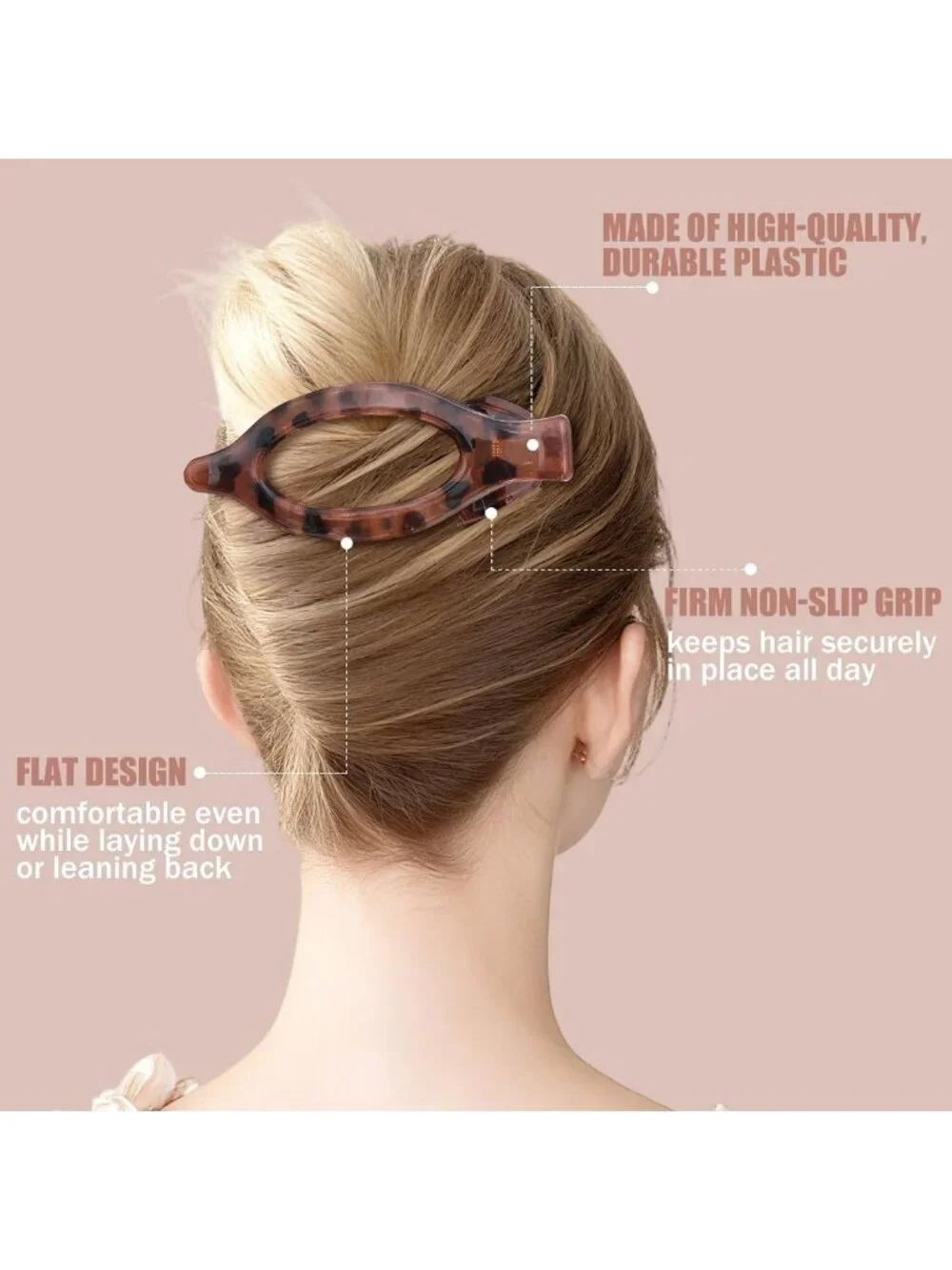 6 PCS French Flat Claw Hair Clips - Strong Hold, No Slip, Medium & Large for All
